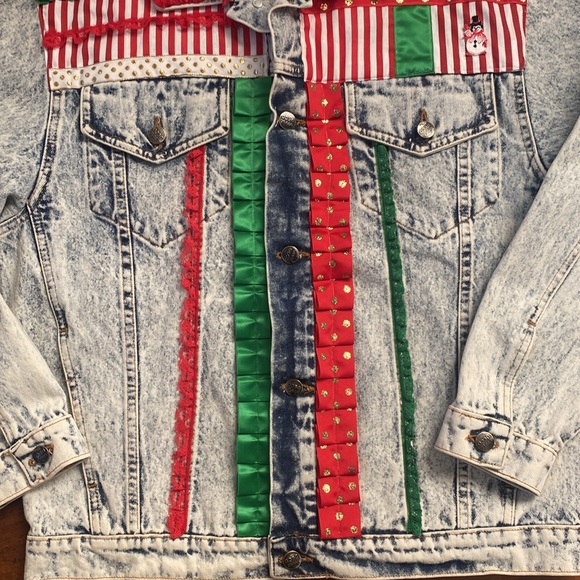 Vintage “Ugly” Christmas Denim Jacket - Picture 13 of 16